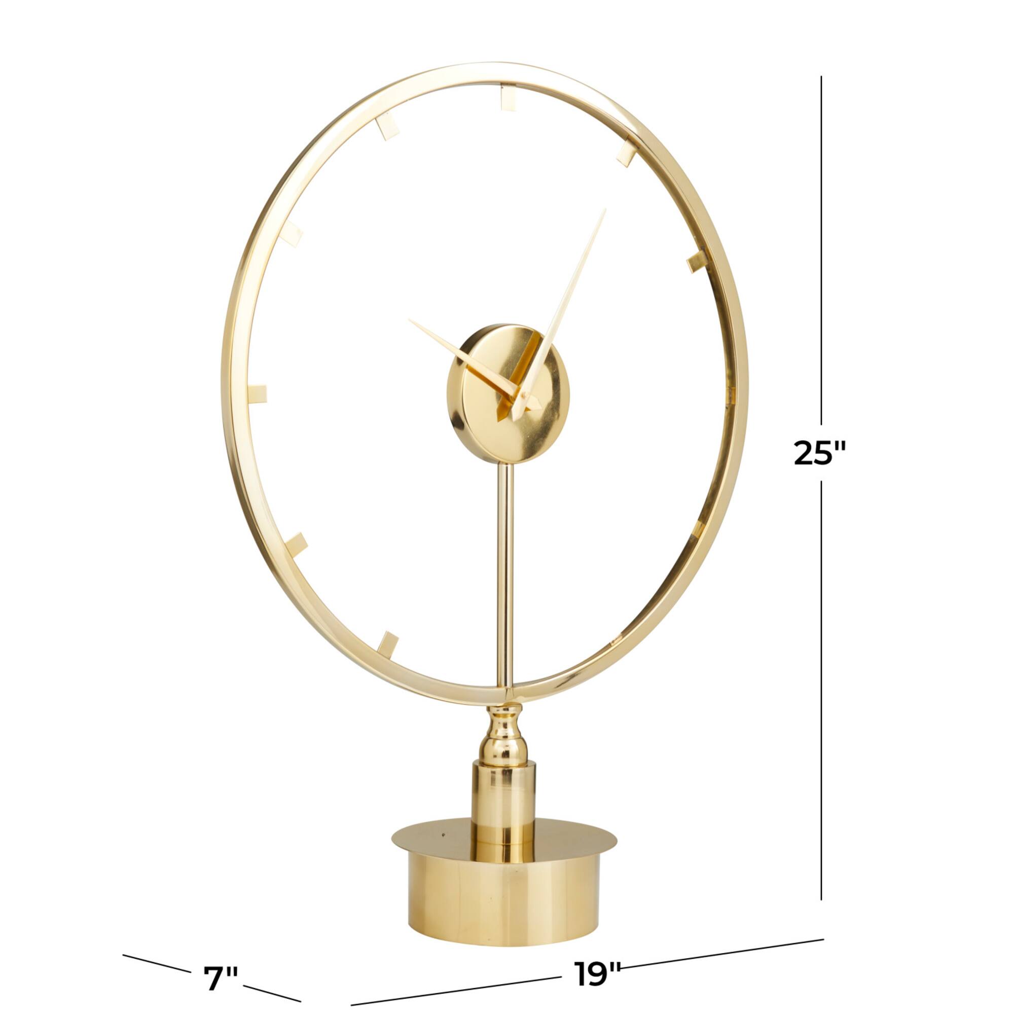 Gold Modern Abstract Clock, 19" x 7" x 25"